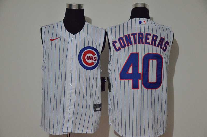 Cubs 40 Willson Contreras White Nike Cool Base Sleeveless Jersey,We sell and wholesale Cubs 40 Willson Contreras White Nike Cool Base Sleeveless Jersey on line form chian!